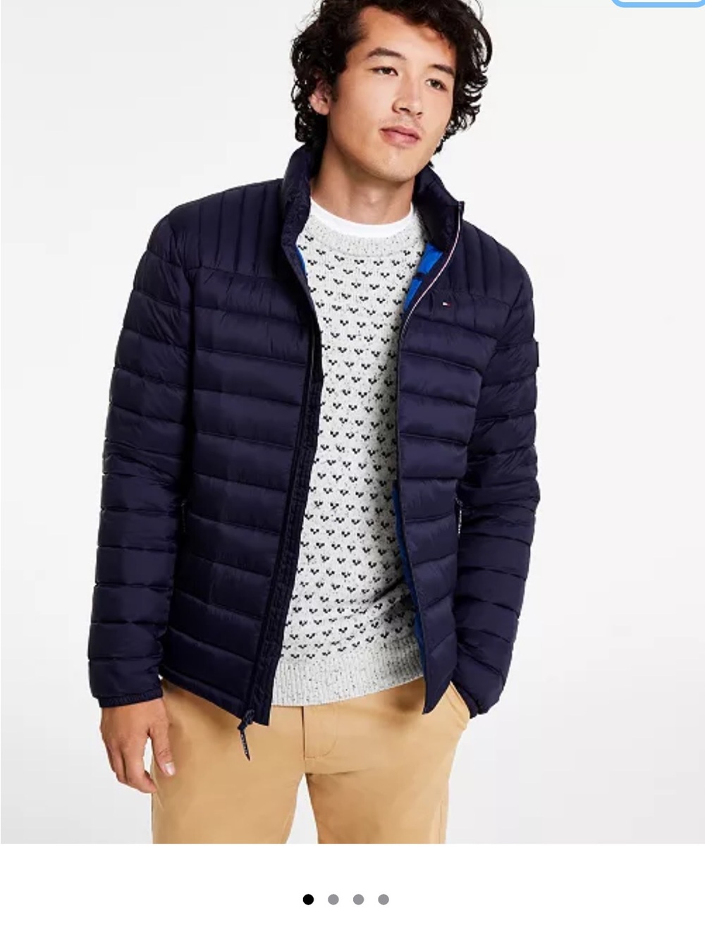 Tommy Hilfiger Navy Quilted Lightweight Packable Puffer Jacket - Picture 2 of 7